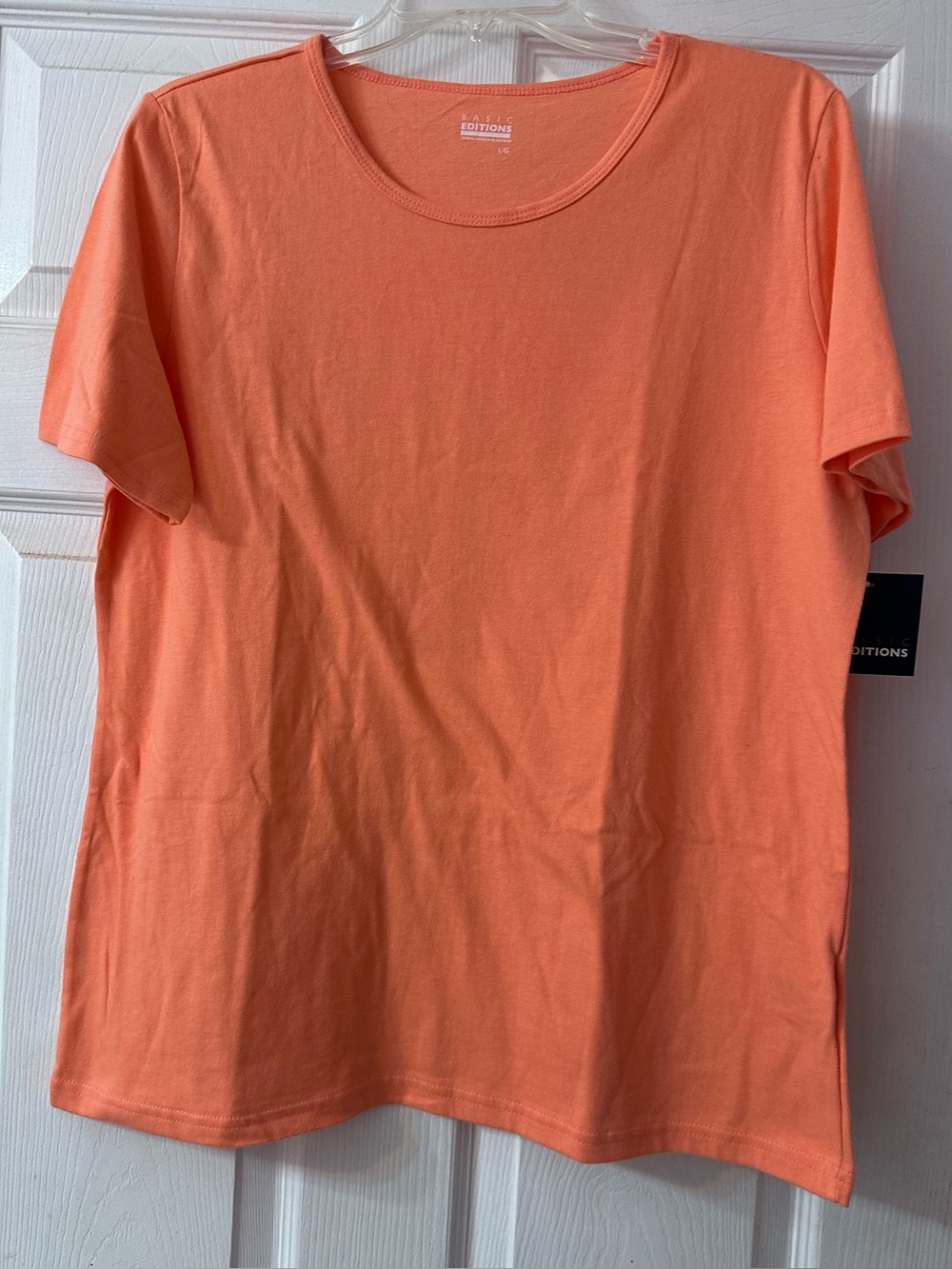 Basic Editions Women’s L Coral Short Sleeve Scoop Neck T-Shirt NWT Vintage Kmart